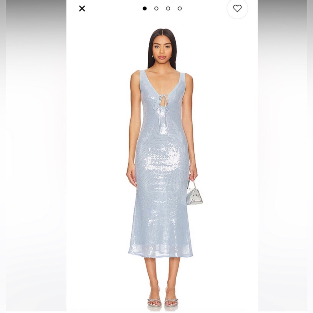 Bardot sequin midi dress baby blue